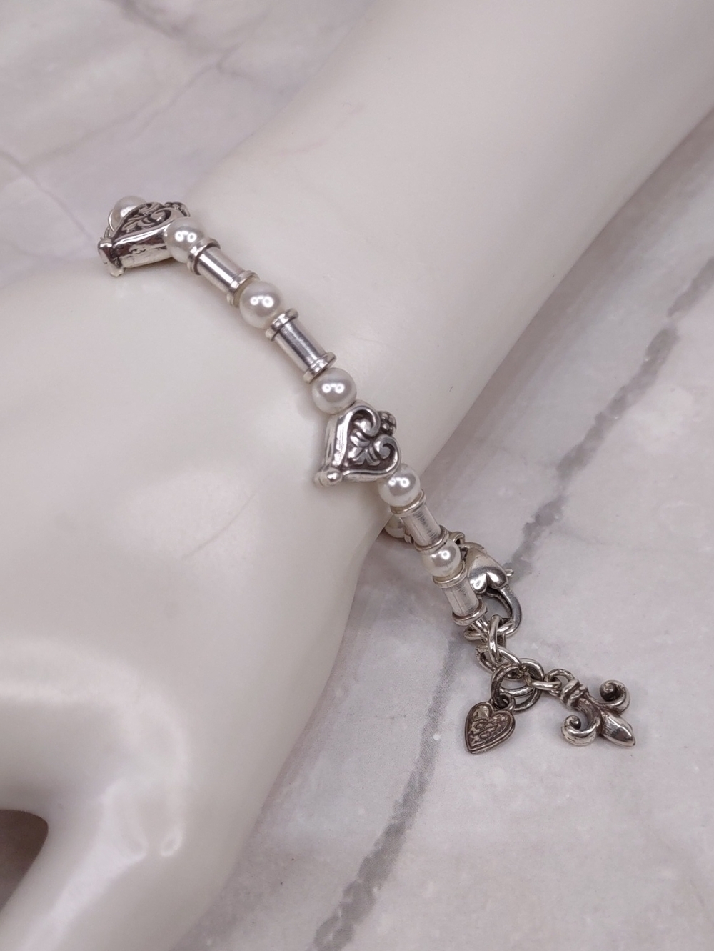 Brighton Hearts & Pearls Bracelet